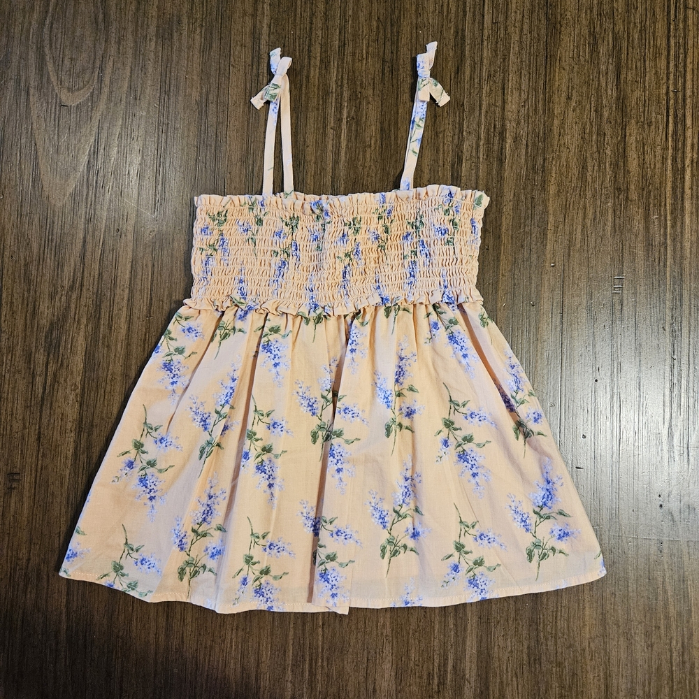Janie and Jack Floral Peach Blouse Girls Size 7
